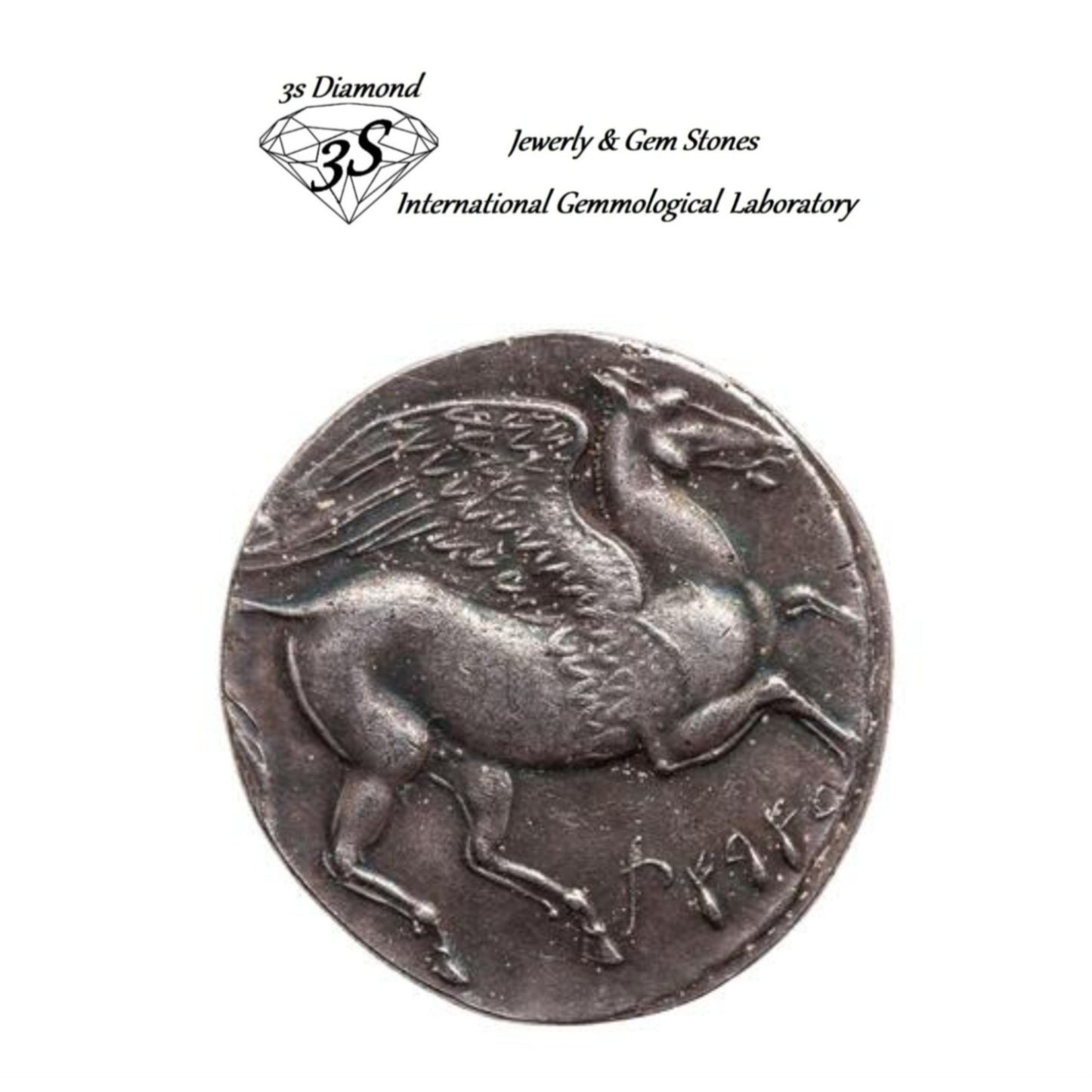 Monedas griegas antiguas de plata 999,9, que representan a Tanit y a Pegaso alado, 5 siclos, 264-260 a. C.