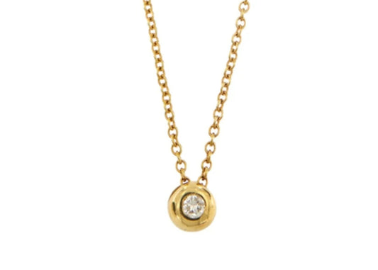 Colgante de cebolla con certificación HRD en oro blanco y diamantes naturales de 0,07 ct
