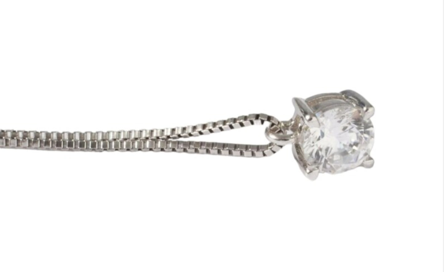 Colgante punto de luz certificado HRD En oro blanco y diamante natural de 0,15 ct