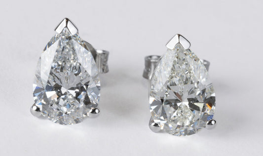 Orecchini - 18 carati Oro bianco - 0.44ct. tw. Diamante (Naturale) - Pera