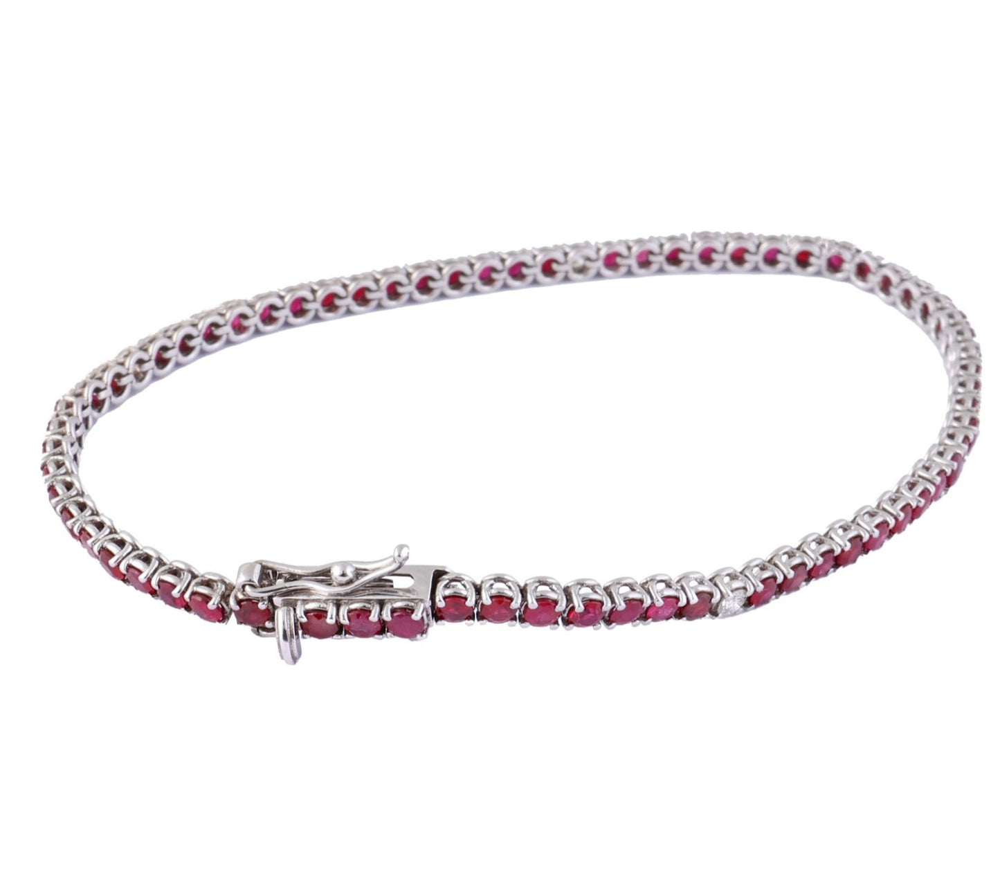 (Copia) Bracciale - 18 carati Oro bianco - 6.68ct. tw. Rubino - Diamante