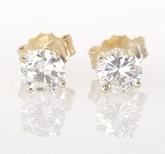 Orecchini - 18 carati Oro giallo - 1.01ct. tw. Diamante (Naturale) -