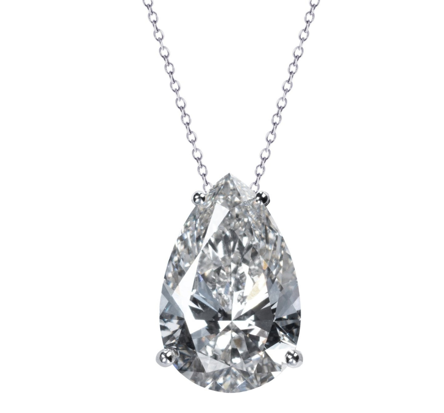 Collana  in oro 18k e diamante naturale pera certificato IGI 0.50ct D IF