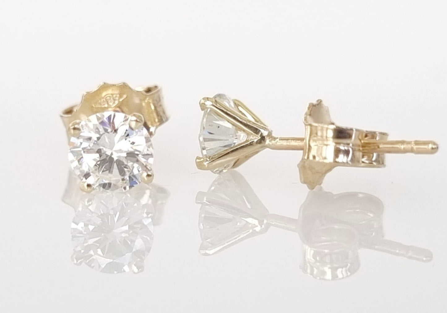 Orecchini - 18 carati Oro giallo - 1.01ct. tw. Diamante (Naturale) -