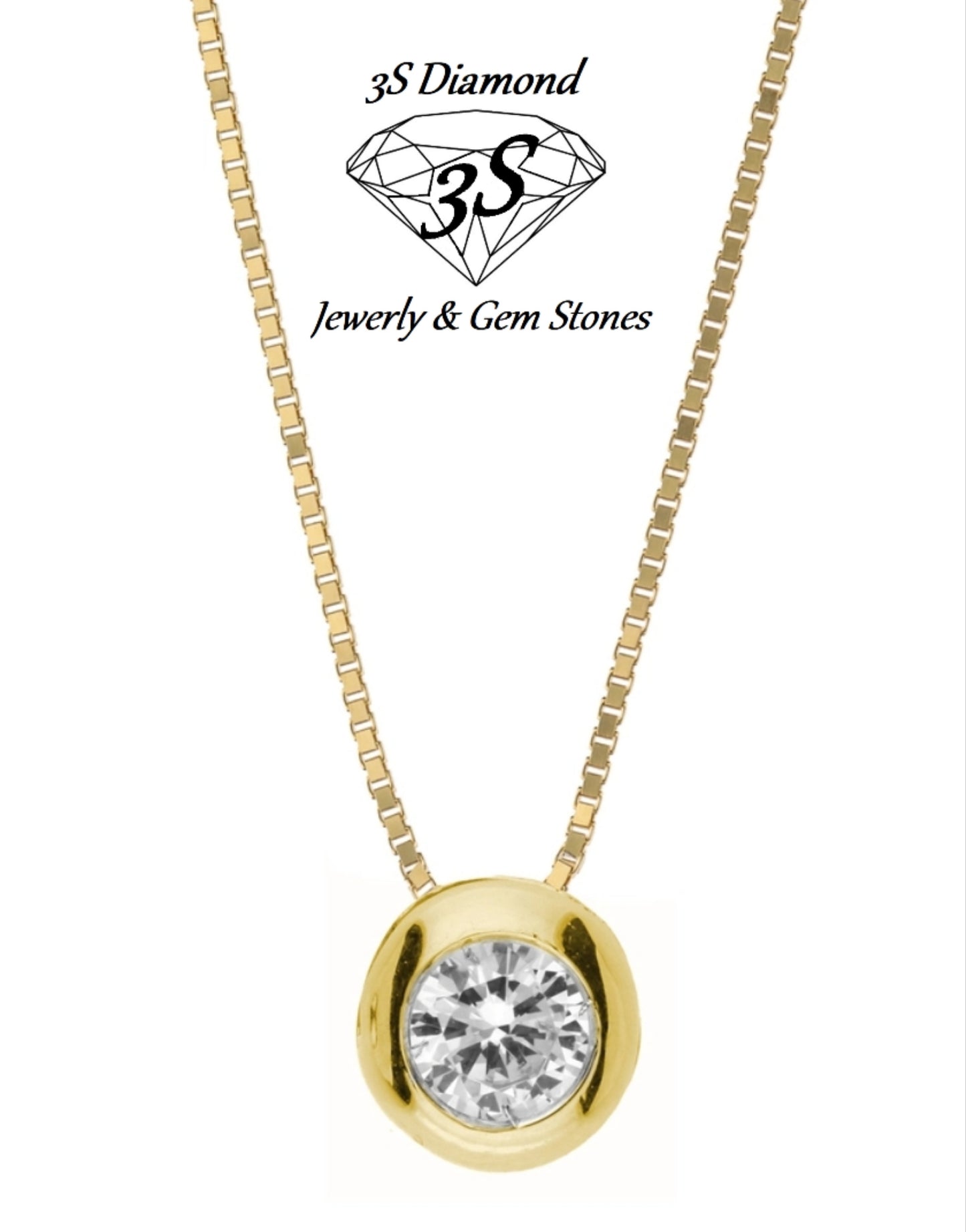 Colgante de oro amarillo de 18 k con forma de cebolla y diamante natural de 0,30 ct