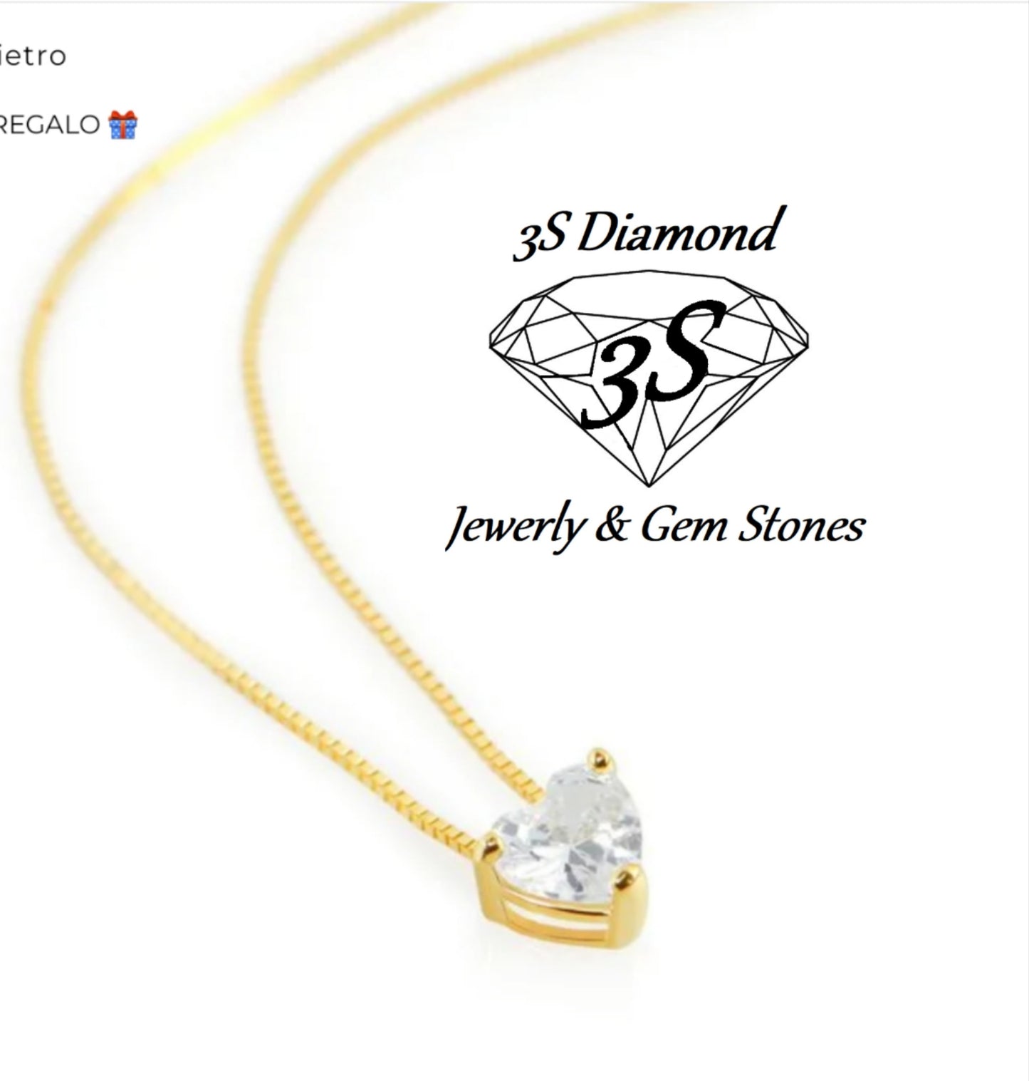Colgante de punto de luz en oro amarillo de 18 k y diamante natural de talla corazón de 0,15 ct