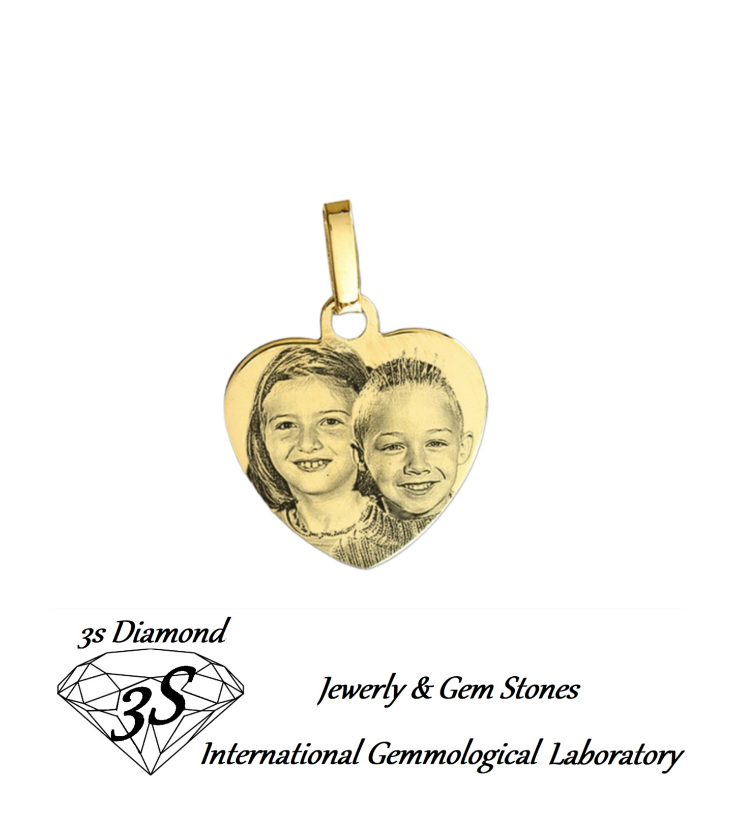 Colgante personalizado oro 18k corazón 2cm