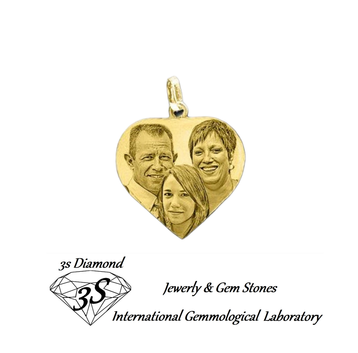 Colgante personalizado oro 18k corazón 2cm