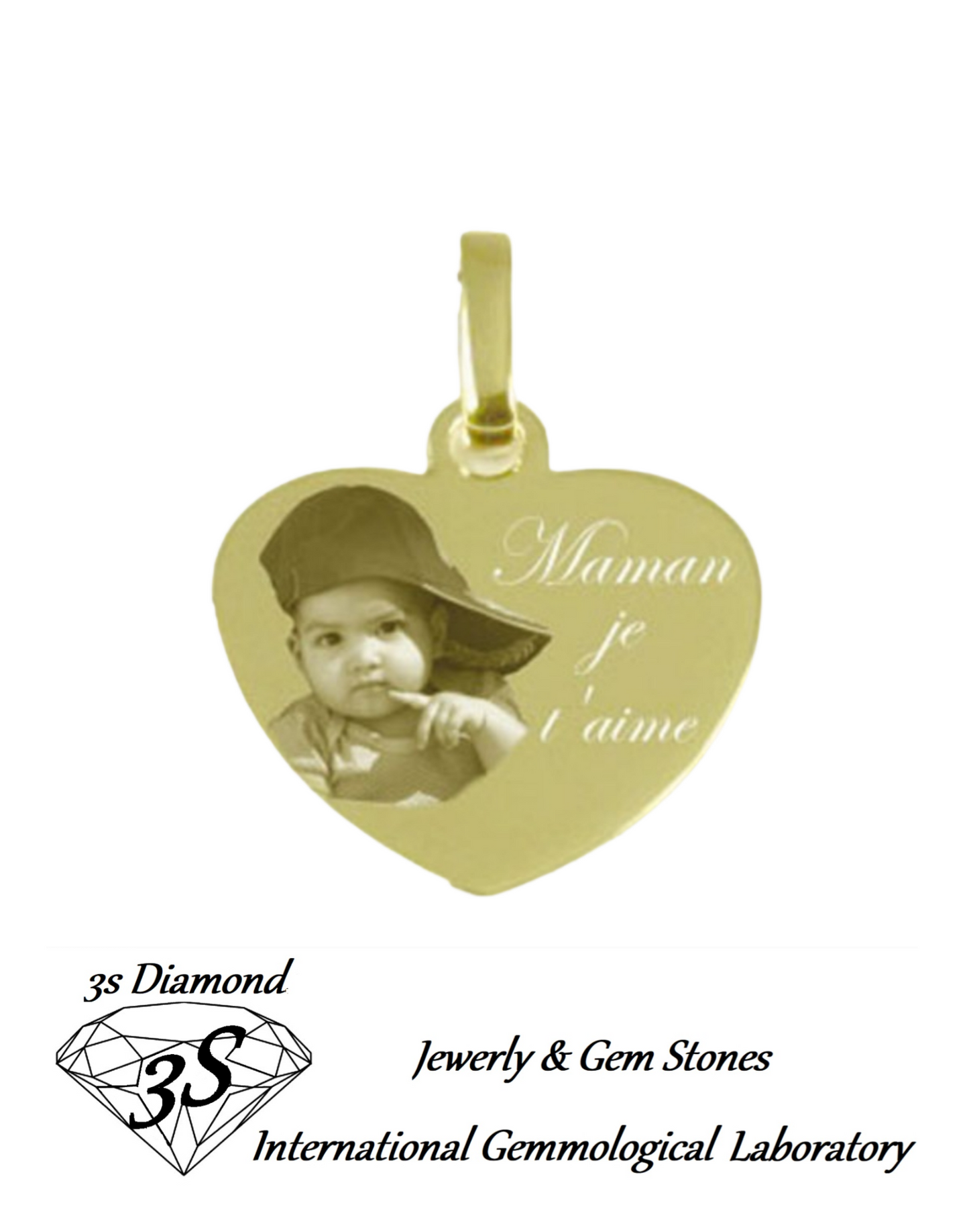 Colgante personalizado oro 18k corazón 2cm