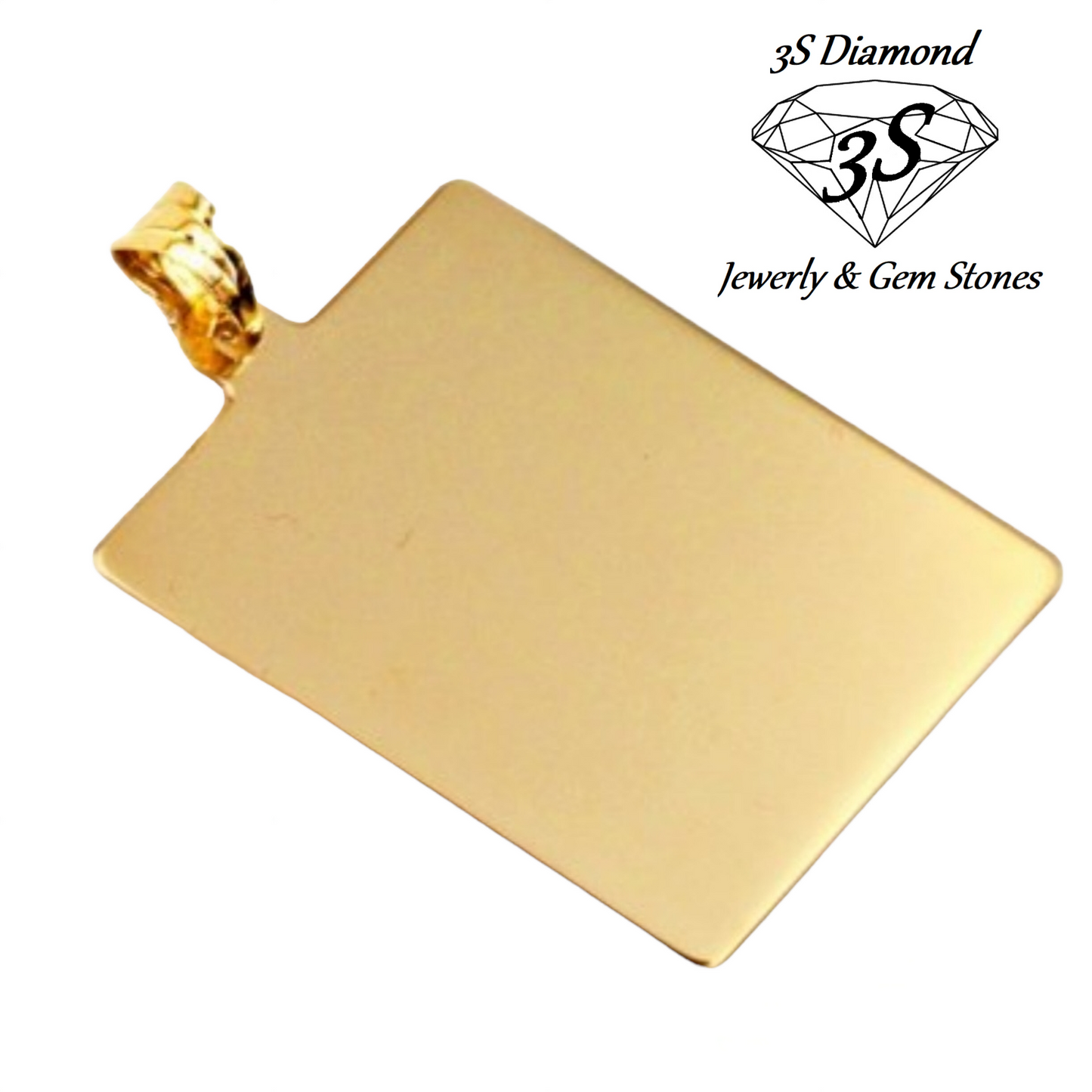 Colgante personalizado oro amarillo 18k cuadrado para grabar