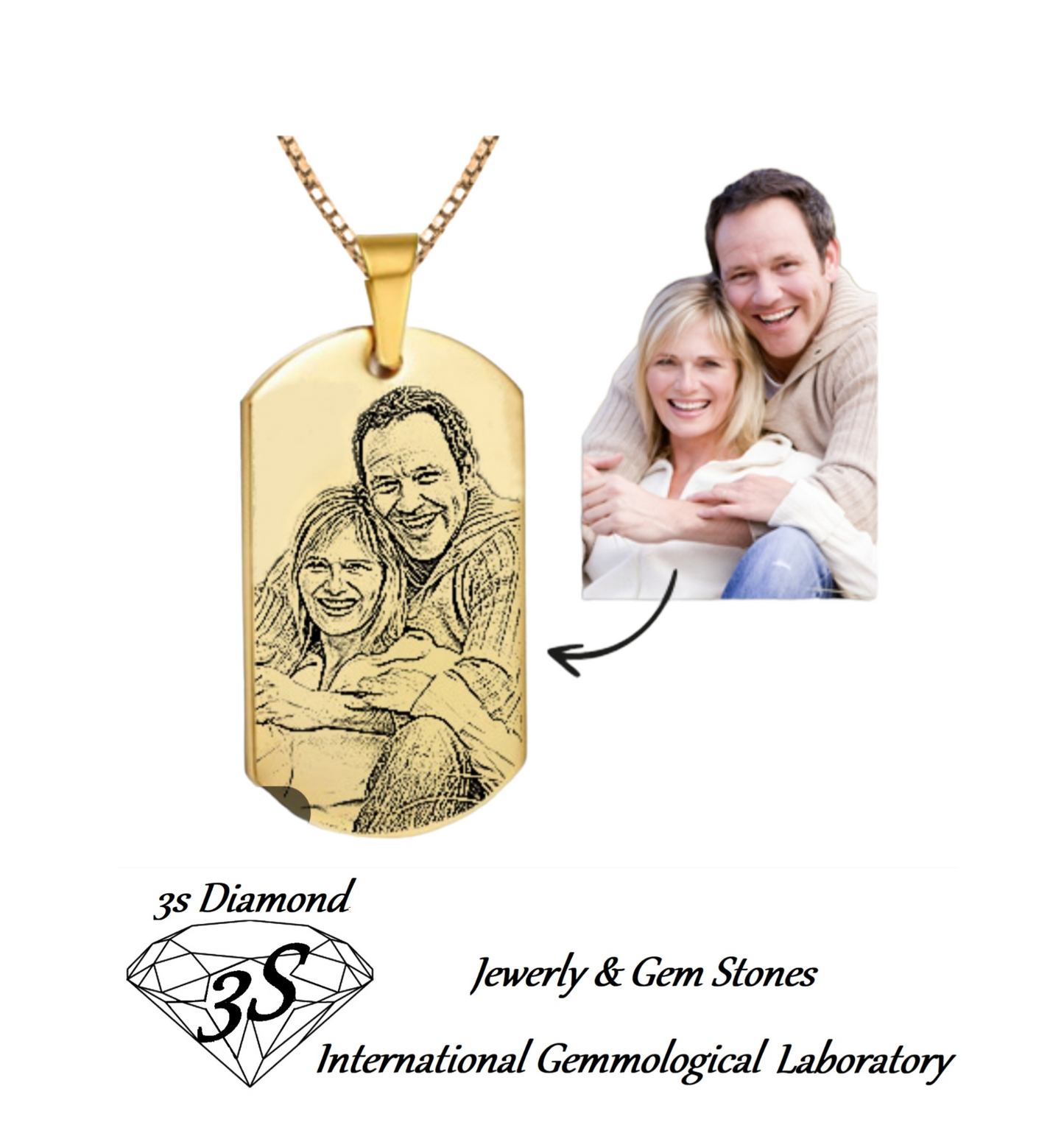 Colgante personalizado en oro amarillo de 18k