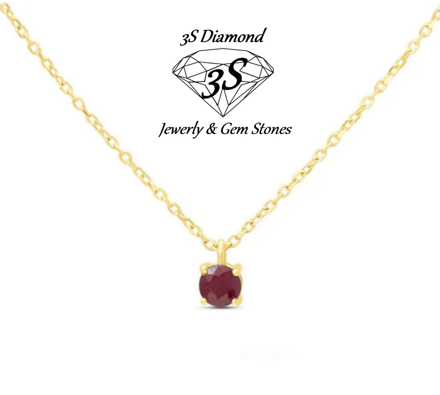 Colgante punto de luz en oro blanco de 18k y rubí natural de 0,50 ct