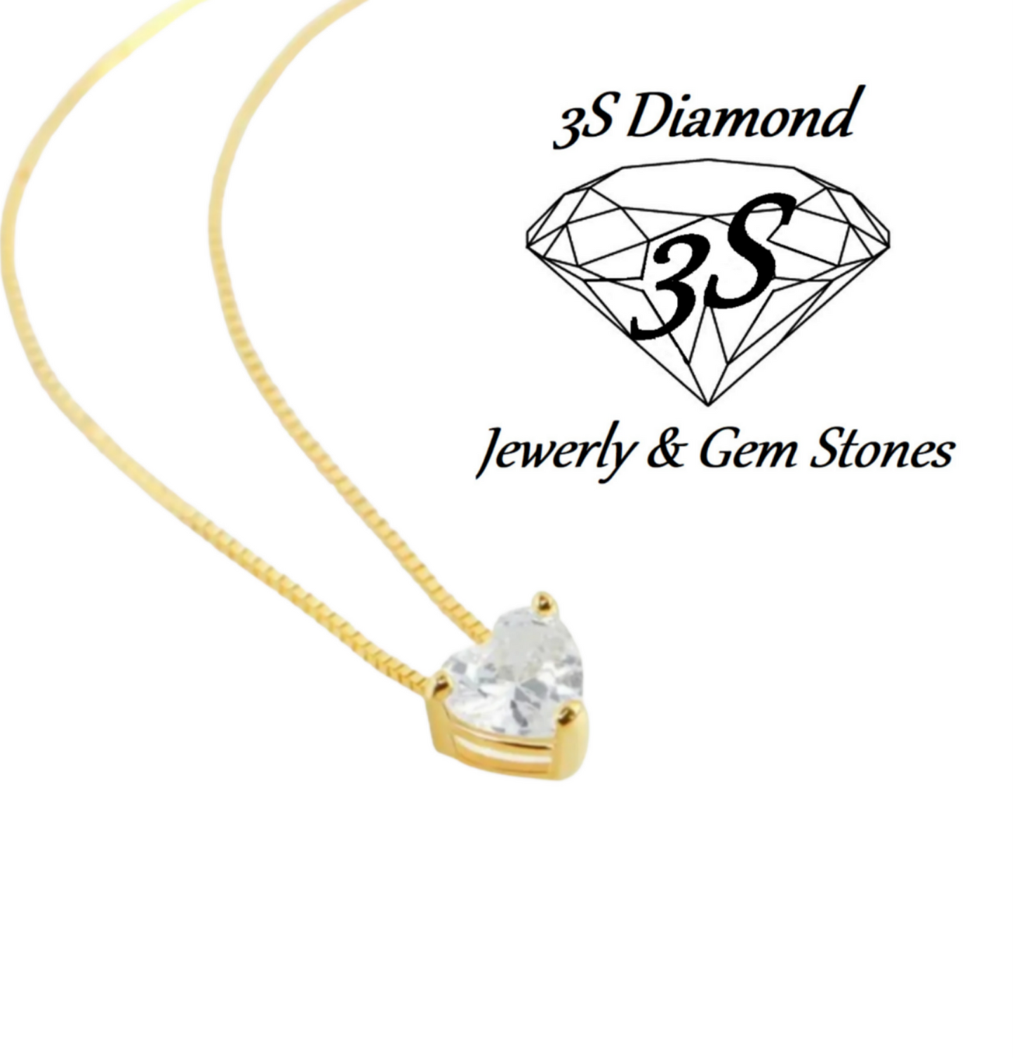 Colgante de punto de luz en oro amarillo de 18 k y diamante natural de talla corazón de 0,25 ct