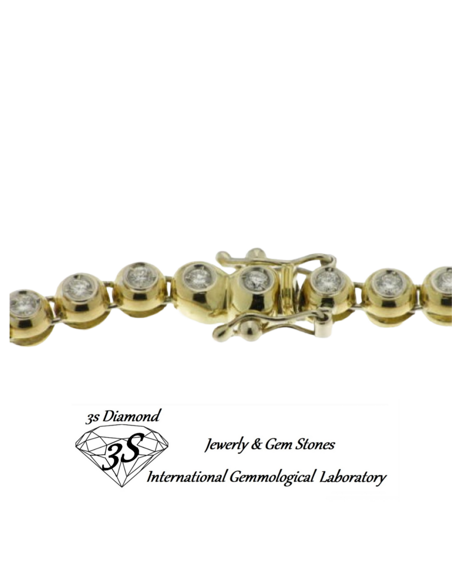 bracciale tennis a cipollina in oro bianco 18k e diamanti naturali 5,00ct