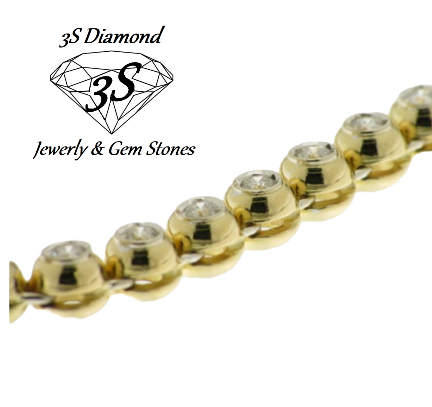 bracciale tennis a cipollina in oro bianco 18k e diamanti naturali 5,00ct