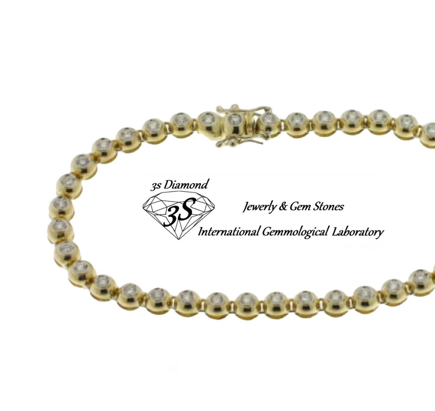 bracciale tennis a cipollina in oro bianco 18k e diamanti naturali 5,00ct