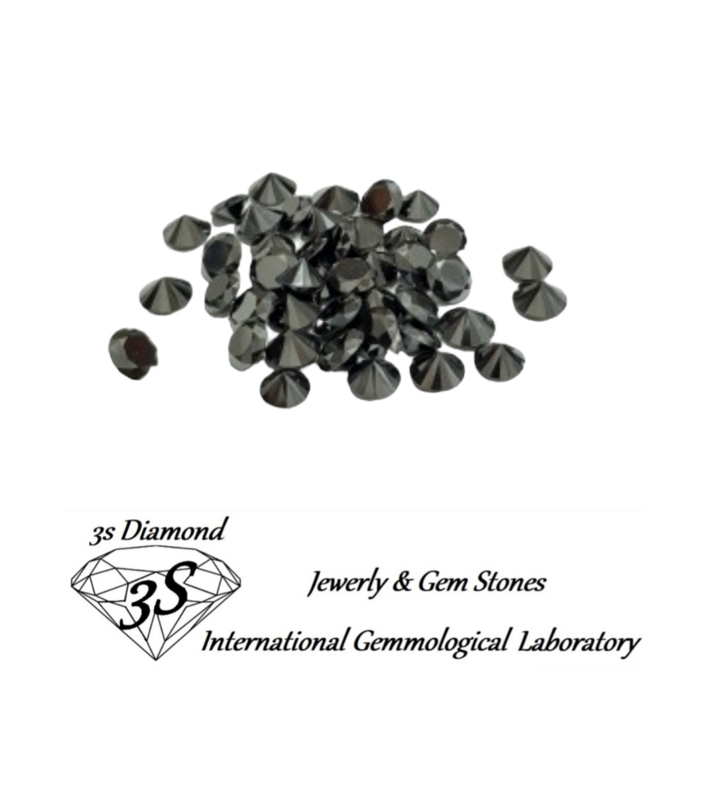 loose natural black diamonds from 1mm to 3mm