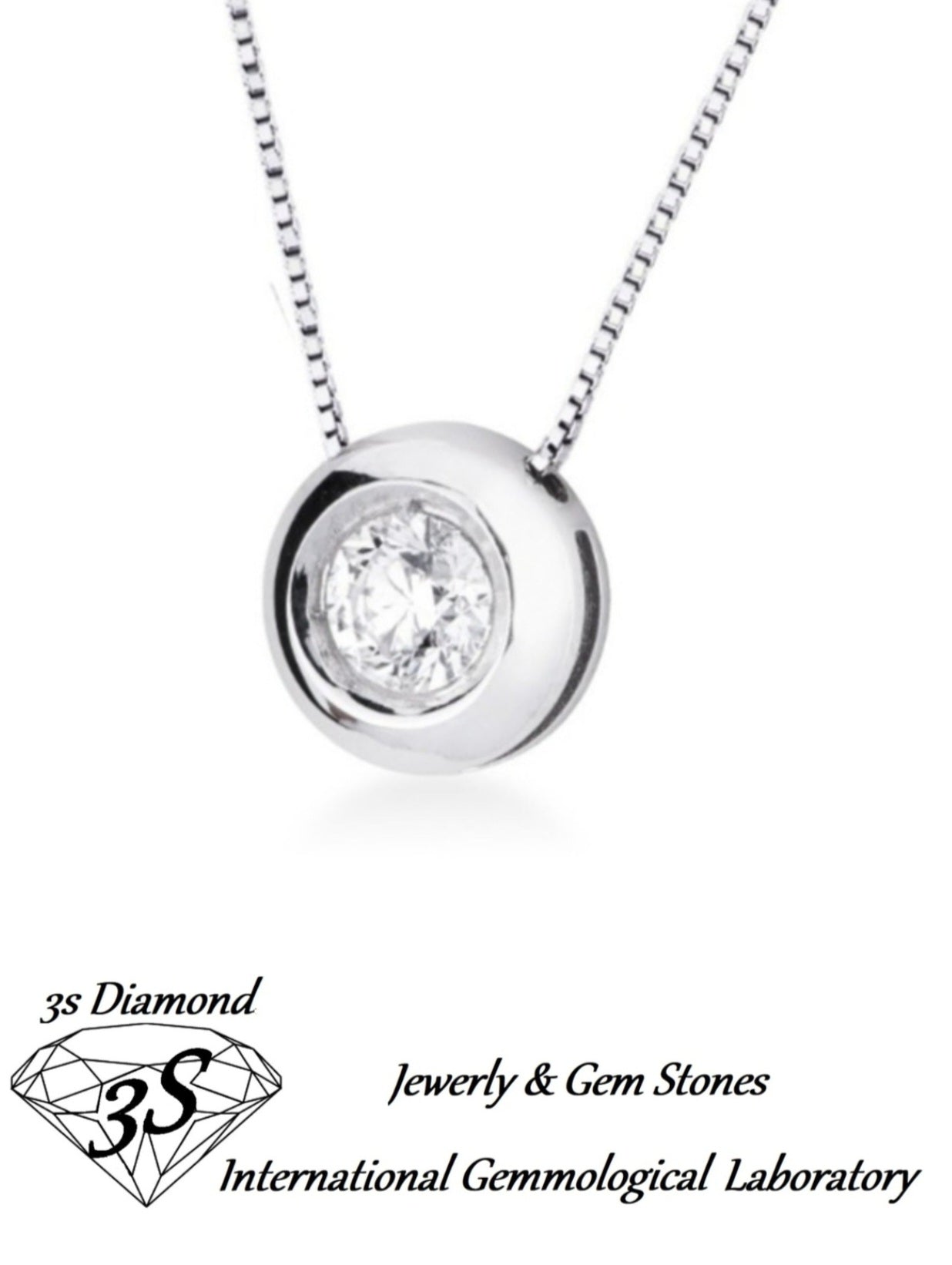 Colgante de punta de luz en forma de cebolla en oro blanco de 18 k y diamante natural de 0,10 ct