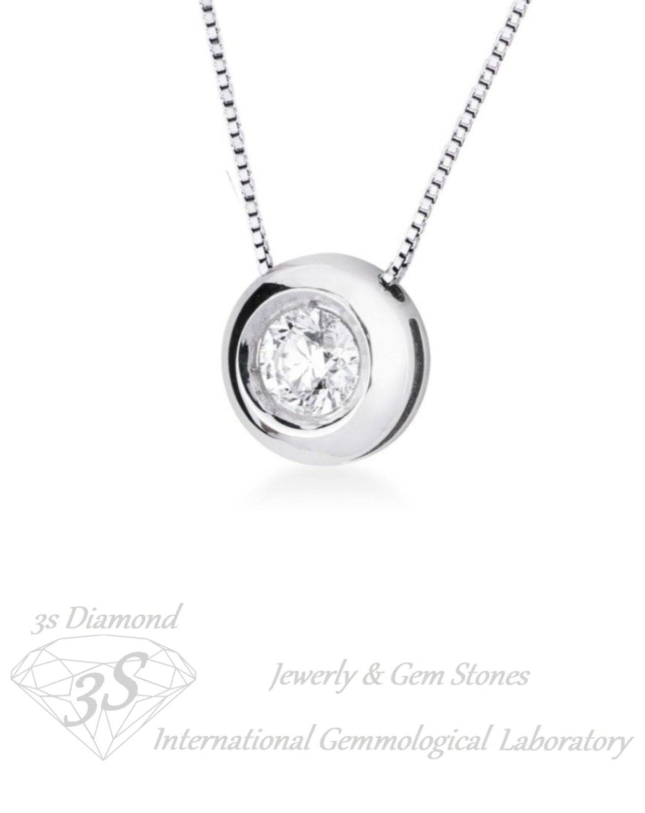 Colgante de punta de luz en forma de cebolla en oro blanco de 18 k y diamante natural de 0,10 ct