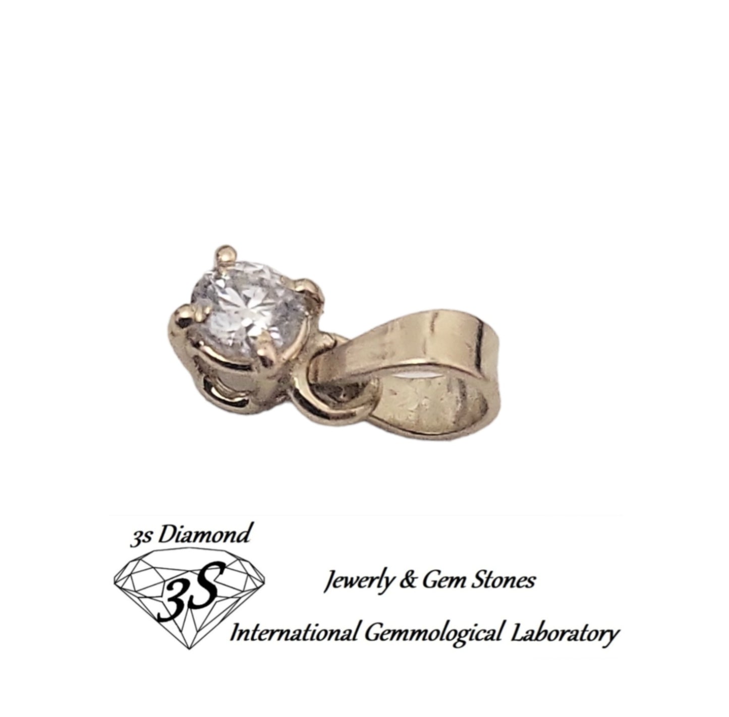 Colgante de punto de luz en oro amarillo de 18 k con diamantes naturales de 0,10 ct