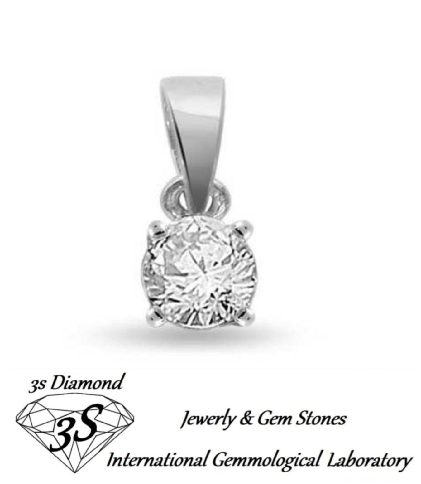 Colgante punto de luz en oro blanco de 18 k con diamantes naturales de 0,25 ct