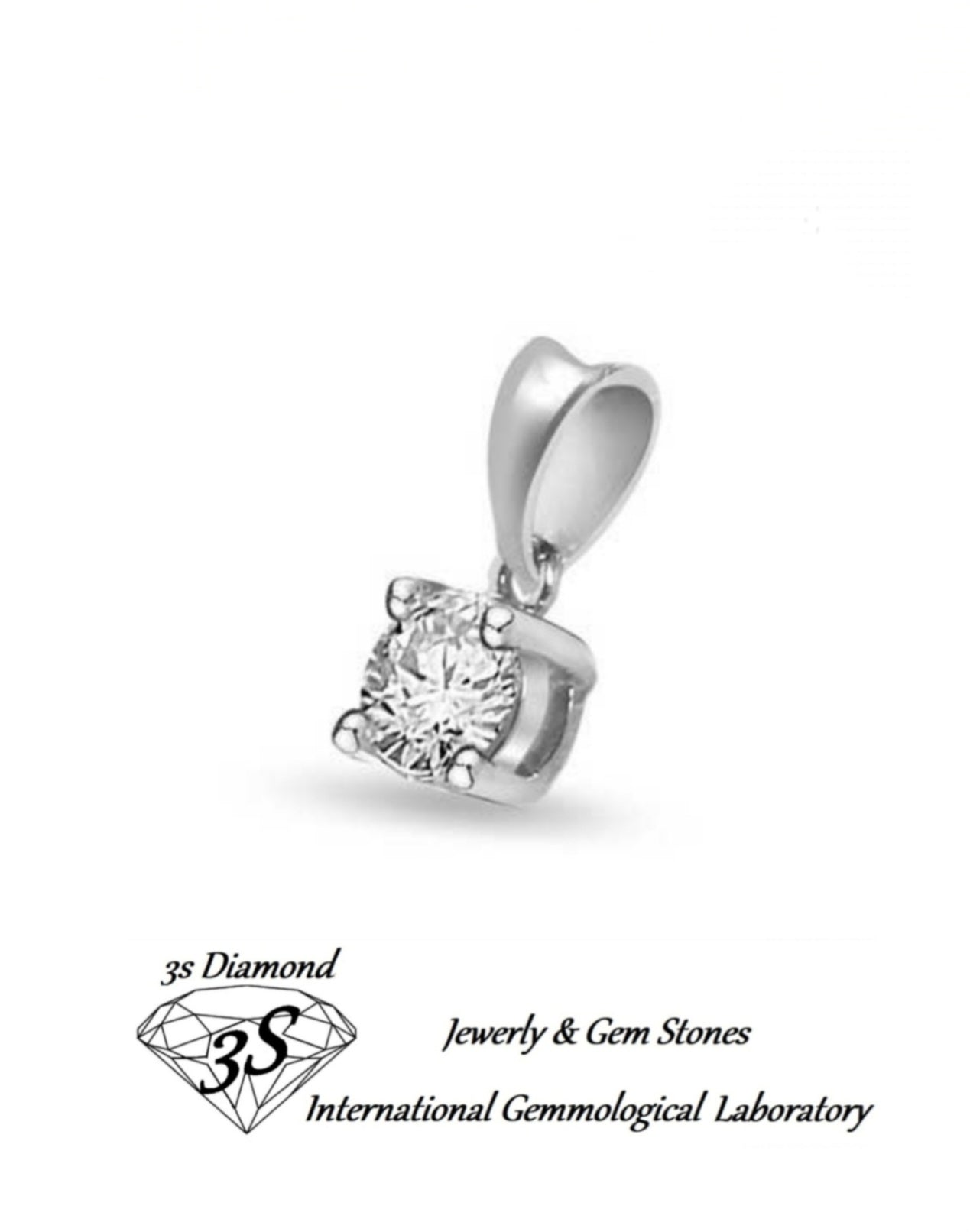 Colgante punto de luz en oro blanco de 18 k con diamantes naturales de 0,15 ct