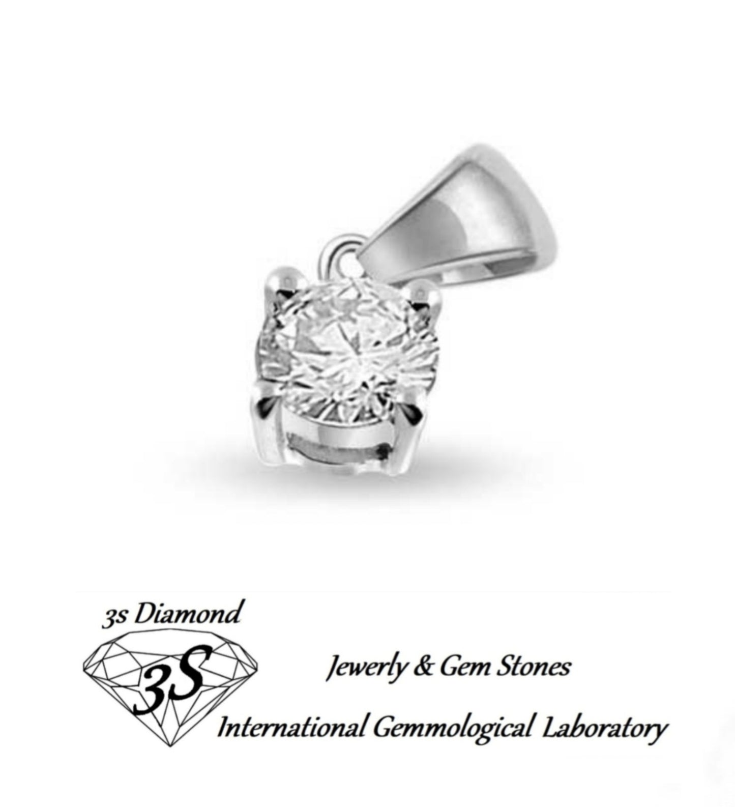 Colgante punto de luz en oro blanco de 18 k con diamantes naturales de 0,25 ct
