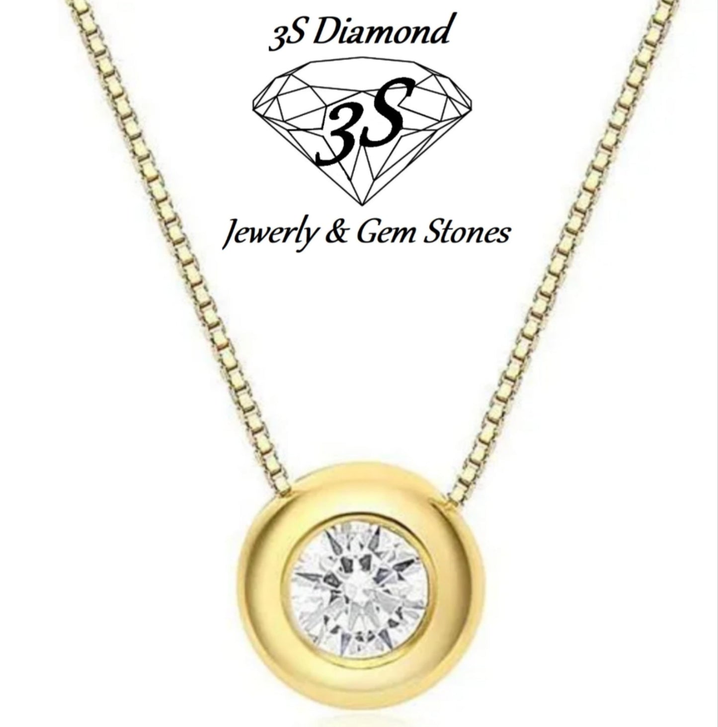 Colgante de punta de luz en forma de cebolla en oro blanco de 18 k y diamante natural de 0,10 ct